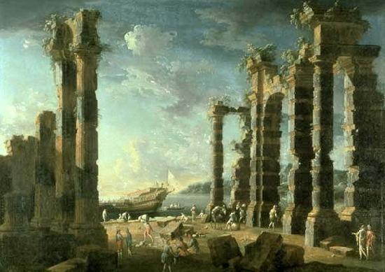 Leonardo Coccorante Port of Ostia in Calm Weather France oil painting art
